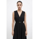 Influencer abito midi scollo a V con drappeggio 05Y186 [240c62c4]