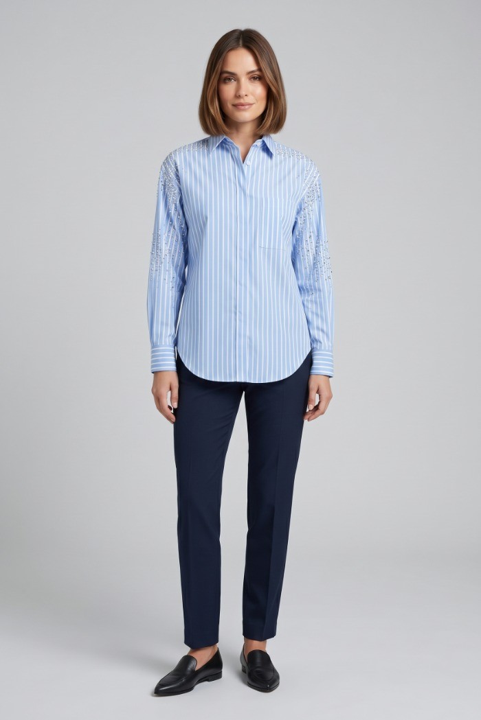 Fly Girl camicia rigata in misto cotone stretch 2665/02 [19869e62]