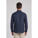 North Sails camicia in lino con logo ricamato 664437 [9557c75b]