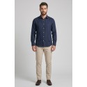 North Sails camicia in lino con logo ricamato 664437 [224a065f]