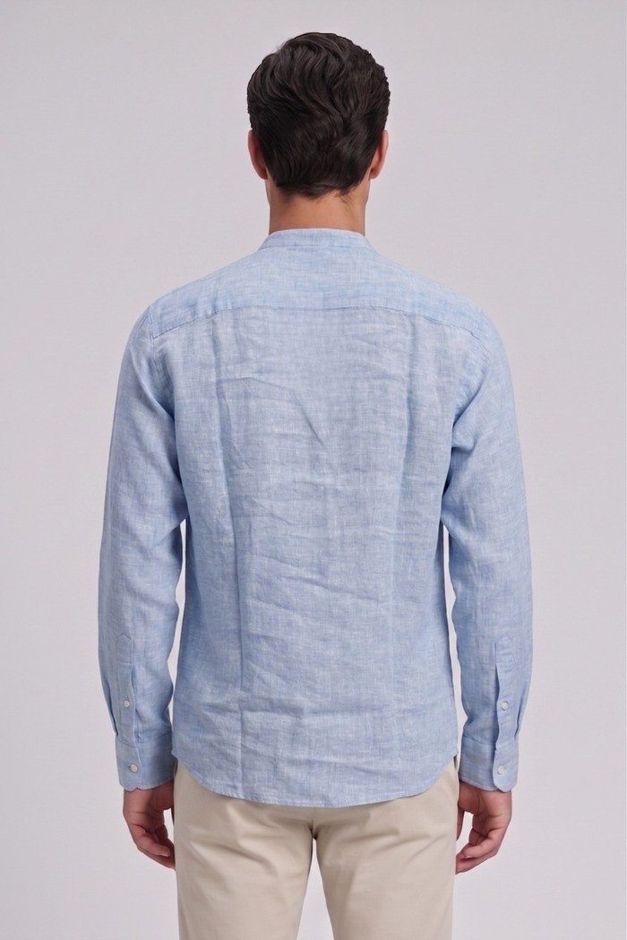 North Sails camicia con collo coreano in lino 664438 [1512cfa5]
