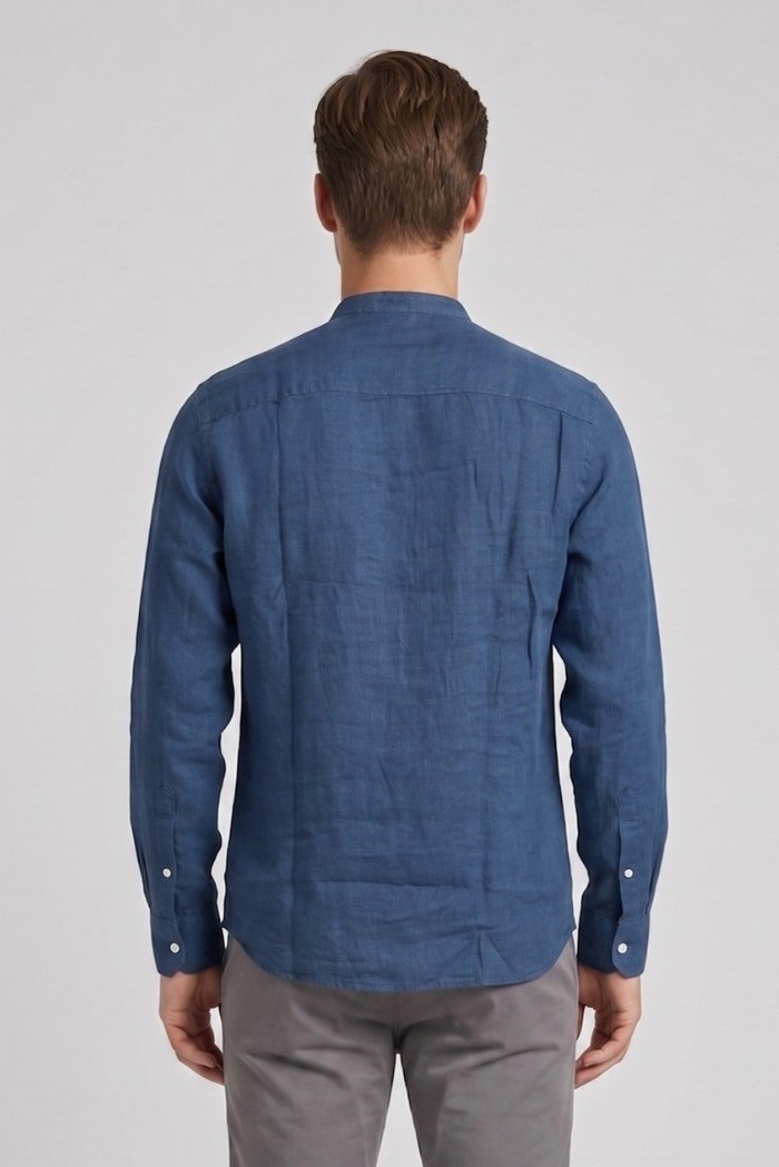 North Sails camicia con collo coreano in lino 664438 [624236b3]
