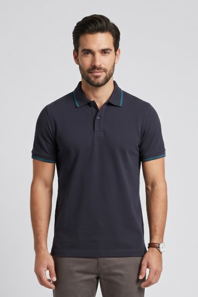 Guy polo in piquet con contrasti Cabrio781-pc M49903 [c7e7214b]