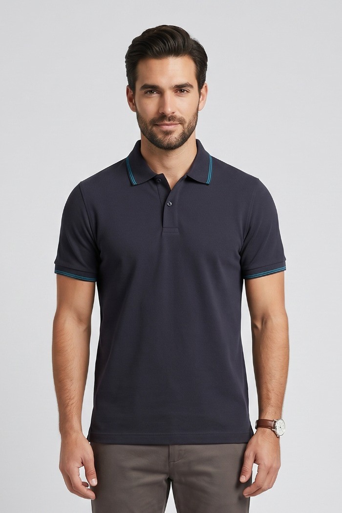 Guy polo in piquet con contrasti Cabrio781-pc M49903 [c7e7214b]