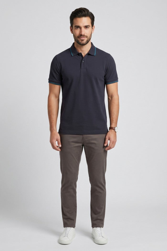 Guy polo in piquet con contrasti Cabrio781-pc M49903 [a9dca342]