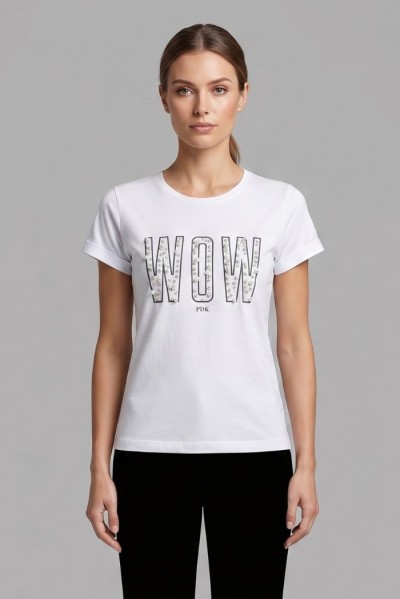 PDK t-shirt in jersey con stampa ed applicazioni 056933 [6a99e2aa]