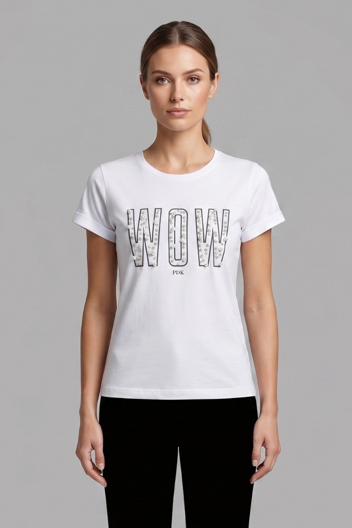 PDK t-shirt in jersey con stampa ed applicazioni 056933 [6a99e2aa]