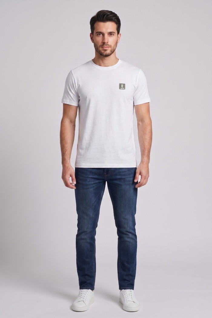 Datch t-shirt in cotone con patch logo DM8751 [baf37056]