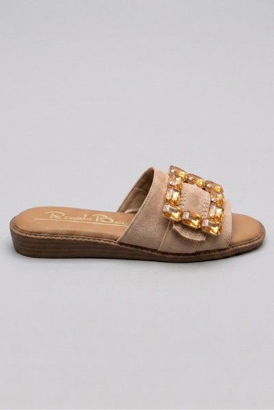 Renato Balestra ciabatta con applicazione pietre OU030 [1394babc]