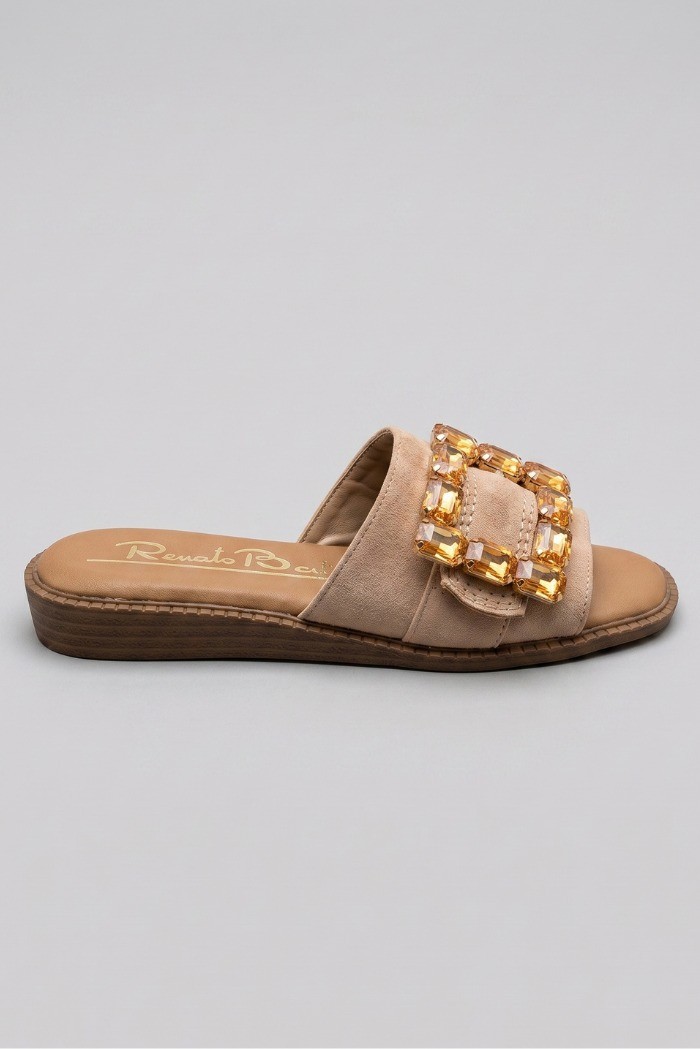 Renato Balestra ciabatta con applicazione pietre OU030 [1394babc]