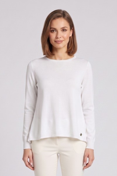 Fresh Flower maglia girocollo con spacchi taglio vivo FD452 — 805219040080203_1