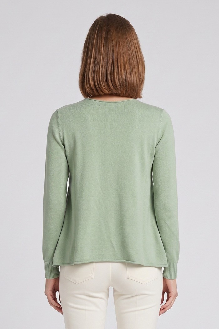 Fresh Flower maglia girocollo con spacchi taglio vivo FD452 [c2470ea4]
