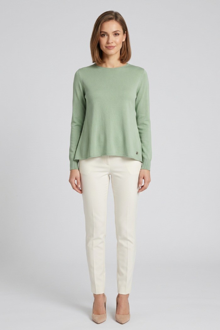 Fresh Flower maglia girocollo con spacchi taglio vivo FD452 [755acfa0]