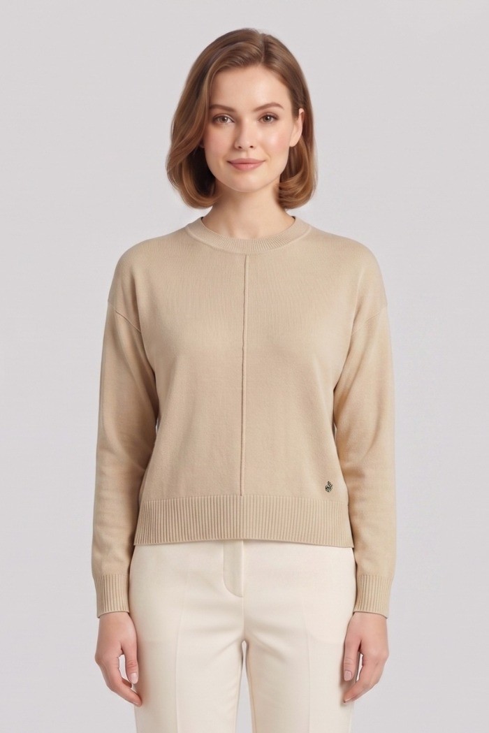 Fresh Flower maglia girocollo con taglio centrale FD456 [5c818c96]