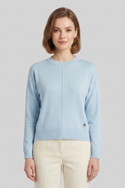 Fresh Flower maglia girocollo con taglio centrale FD456 — 805219040080204_3
