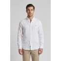 MCS camicia botton down in lino con logo ricamato 14MSH200-02608 [c82efdcb]