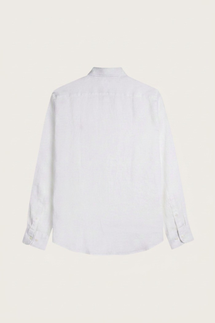 MCS camicia botton down in lino con logo ricamato 14MSH200-02608 [1458f9d8]