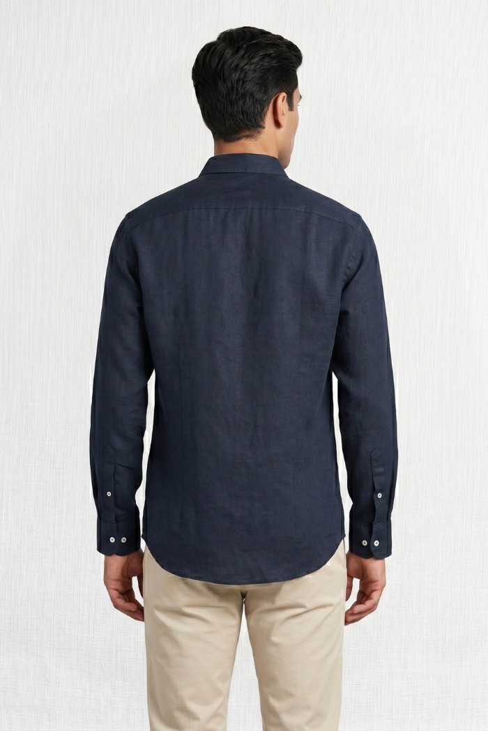 MCS camicia botton down in lino con logo ricamato 14MSH200-02608 [8a1604c0]