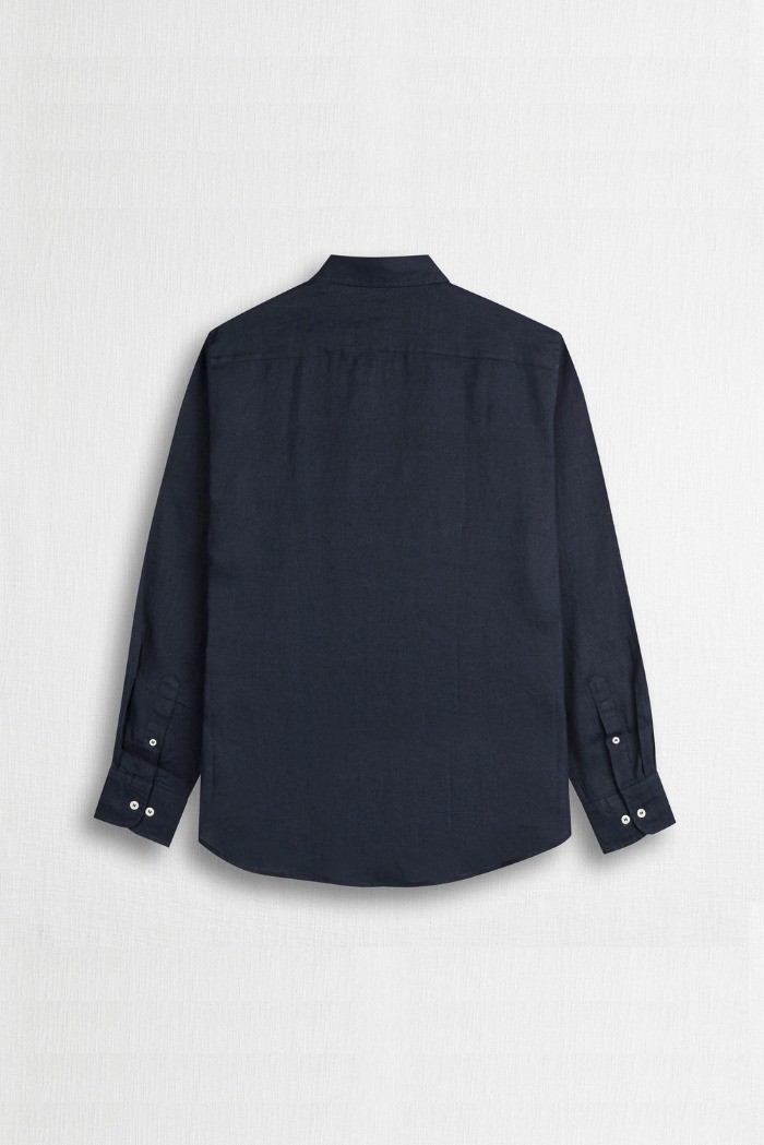 MCS camicia botton down in lino con logo ricamato 14MSH200-02608 [8f4643de]