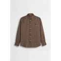MCS camicia botton down in lino con logo ricamato 14MSH200-02608 [fa479537]