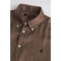 MCS camicia botton down in lino con logo ricamato 14MSH200-02608 [947c173e]