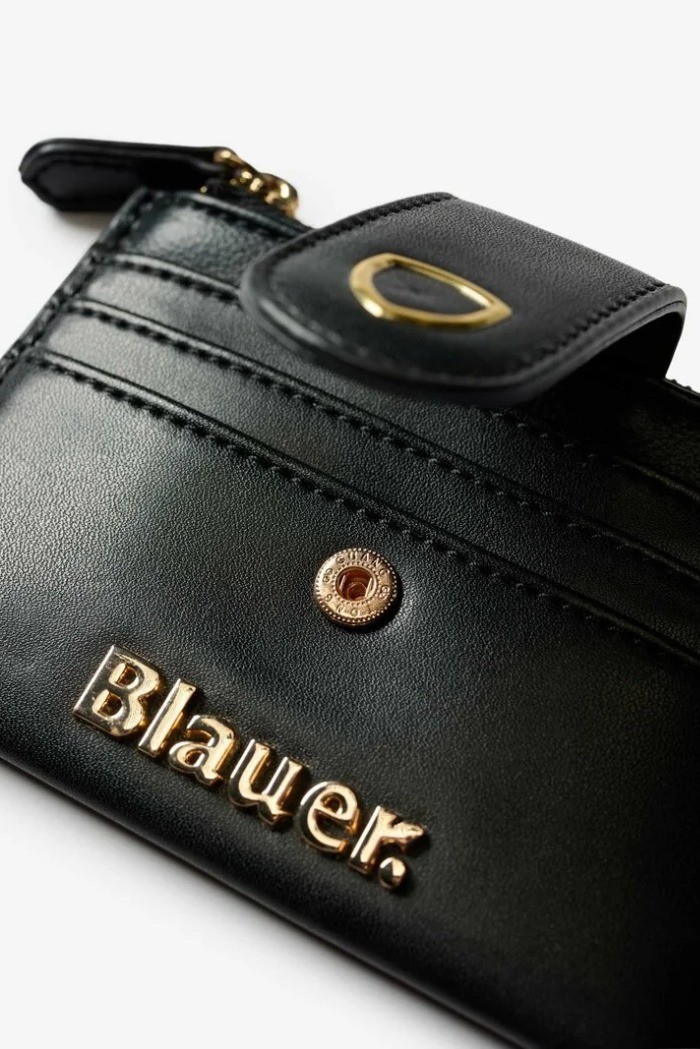 Blauer portacarte in ecopelle S6DIN01 [32cc47e6]