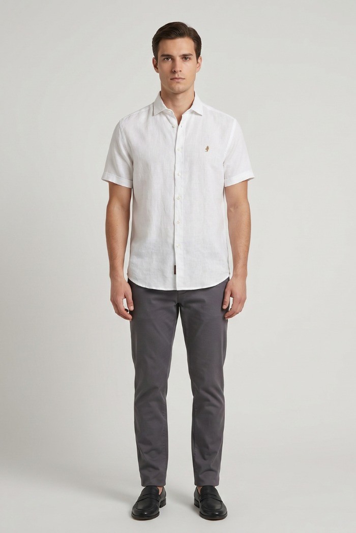 MCS camicia mezza manica in lino 14MSH207-02608 [de1857d9]