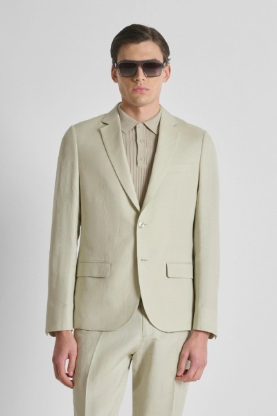 Antony Morato giacca regular in misto lino e viscosa Luis MMJS00090-FA900135 — 805219040080227_1