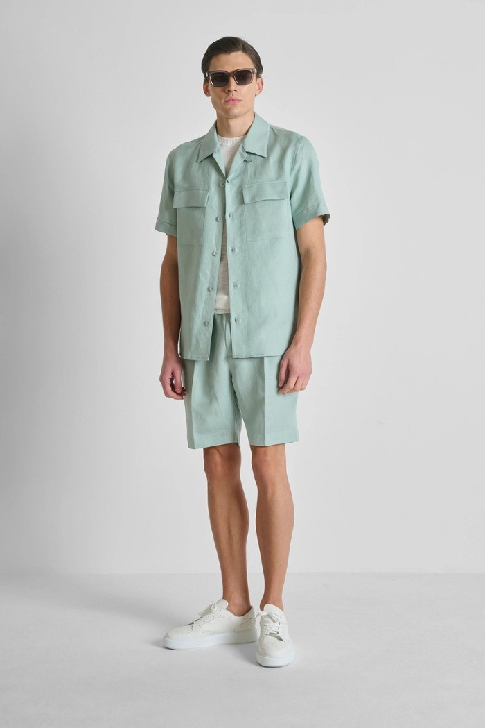 Antony Morato bermuda regular fit in viscosa e lino slub Nolan MMSH00230-FA900135 [fc384336]