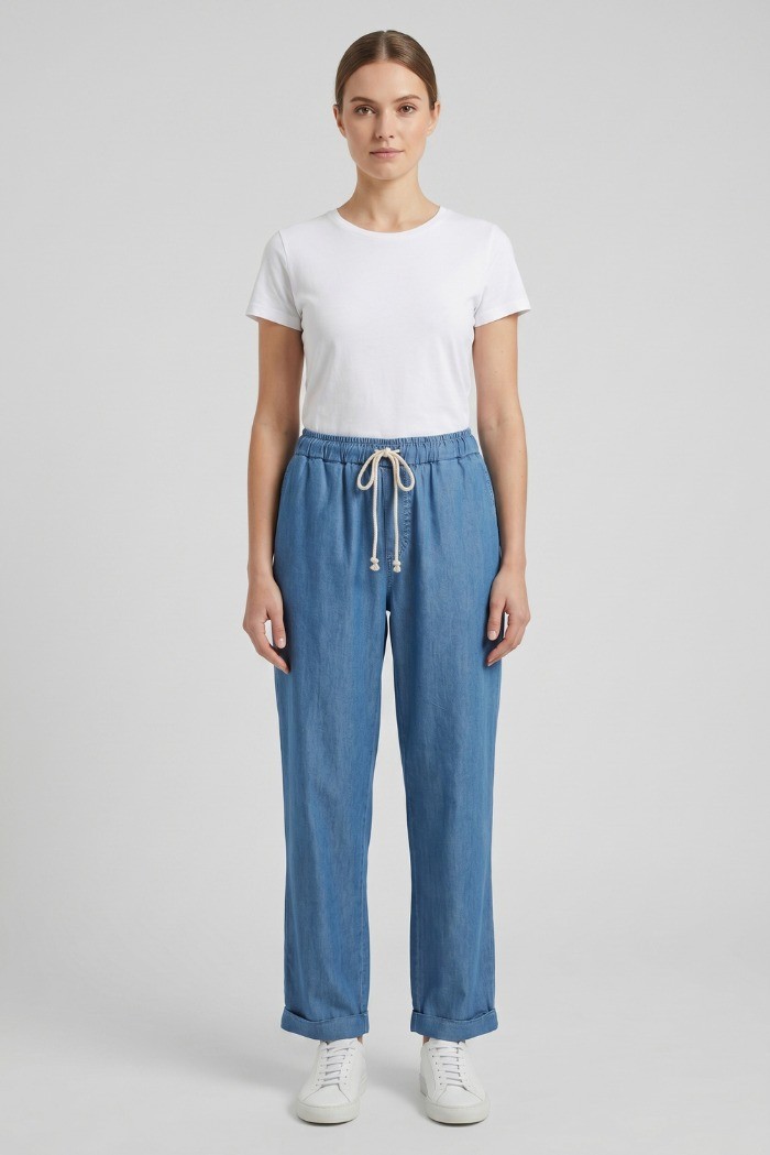 Celye pantalaccio in denim di cotone stretch SS26C0639 [a7049602]