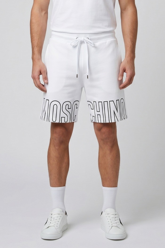 Moschino bermuda in cotone con stampa sul fondo V1A6811-4418 [9142212d]