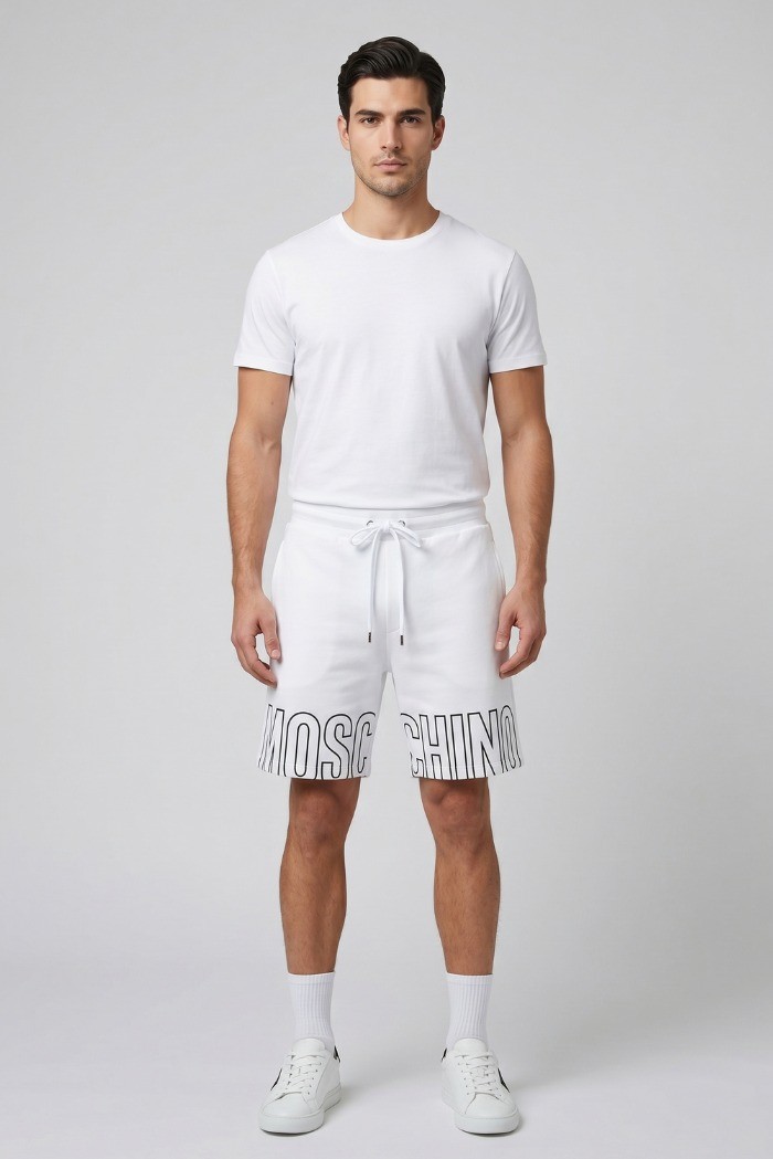 Moschino bermuda in cotone con stampa sul fondo V1A6811-4418 [ff79a324]