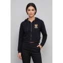 Moschino felpa cropped con zip e stampa orso V6A1706-4409 [c24db1ba]