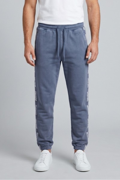 Moschino pantalone in felpa delavè con bande logate V1A6806-4436 — 805219040079796_1