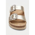 Lumberjack ciabatta in pelle con doppia fascia Miuccia 102269253 [27ffc3cc]