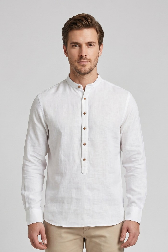 Datch camicia serafino in lino DM1950 [06020cf7]