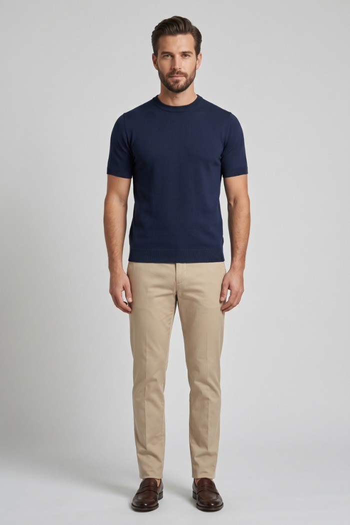 Datch maglia girocollo in cotone DM9866 [027ac3db]