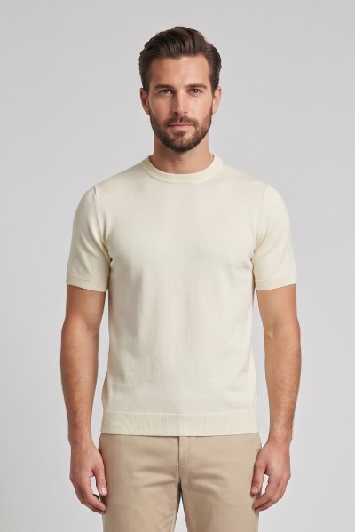 Datch maglia girocollo in cotone DM9866 [b53e3091]