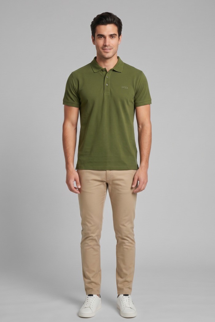 Datch polo in piquet di cotone stretch DM1881 [b114e9ec]