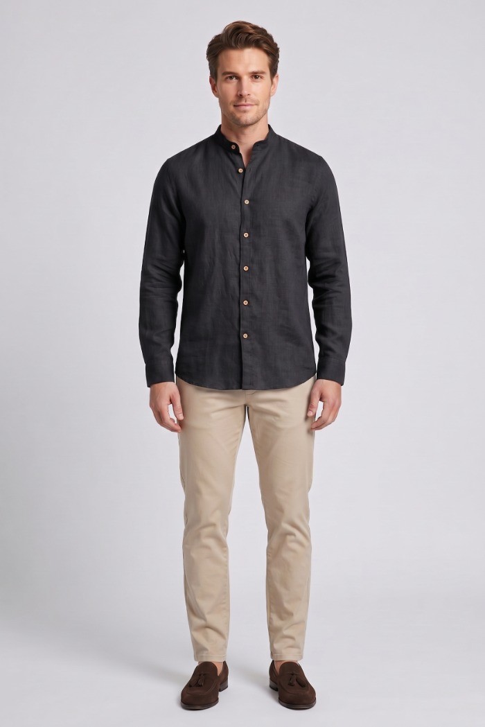 Datch camicia coreana in lino DM1952 [c8e5a761]