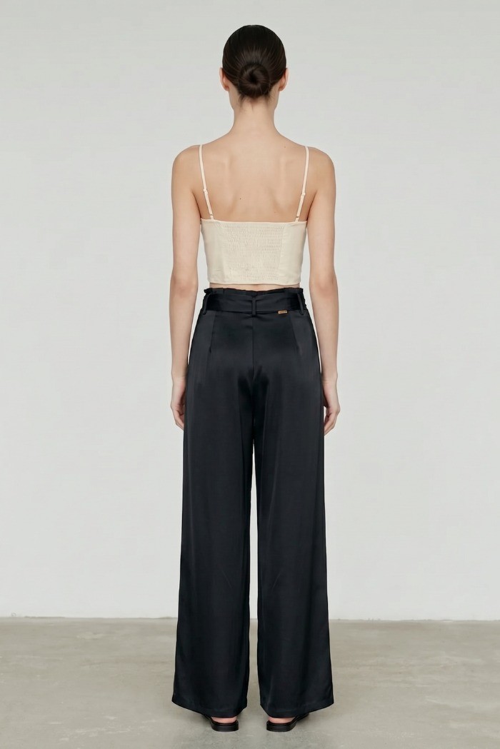 Influencer pantalone palazzo in tessuto fluido 05Y157 [19c3ada3]