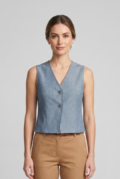 Fly Girl gilet in misto viscosa stretch 6304/03 — 805219040079604_1