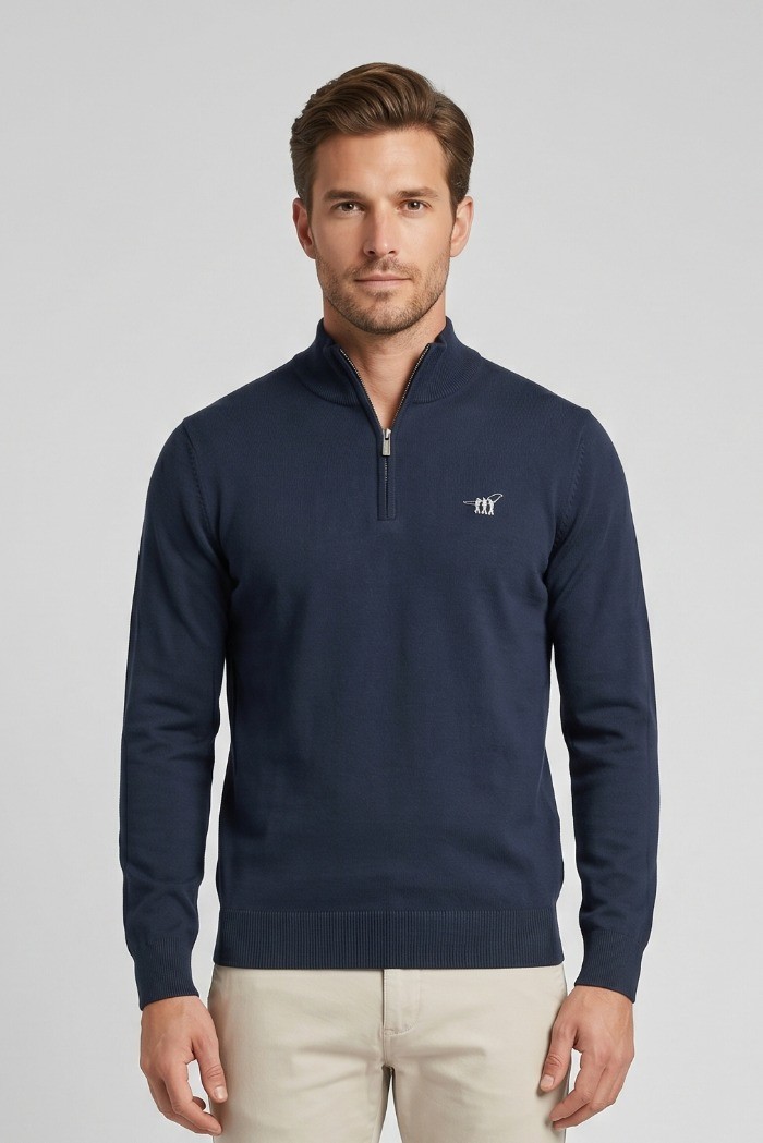 Henry Cotton's maglia mezza zip in filo di cotone MG650792 [89296967]
