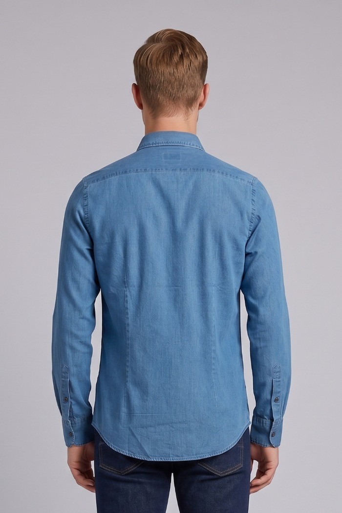 Henry Cotton's camicia in denim di cotone TIAGO [8d7d05dd]