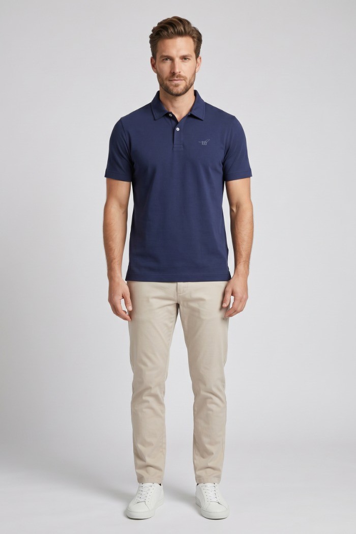 Henry Cotton's polo in jersey di cotone con logo ricamato PL650752 [d763fb81]