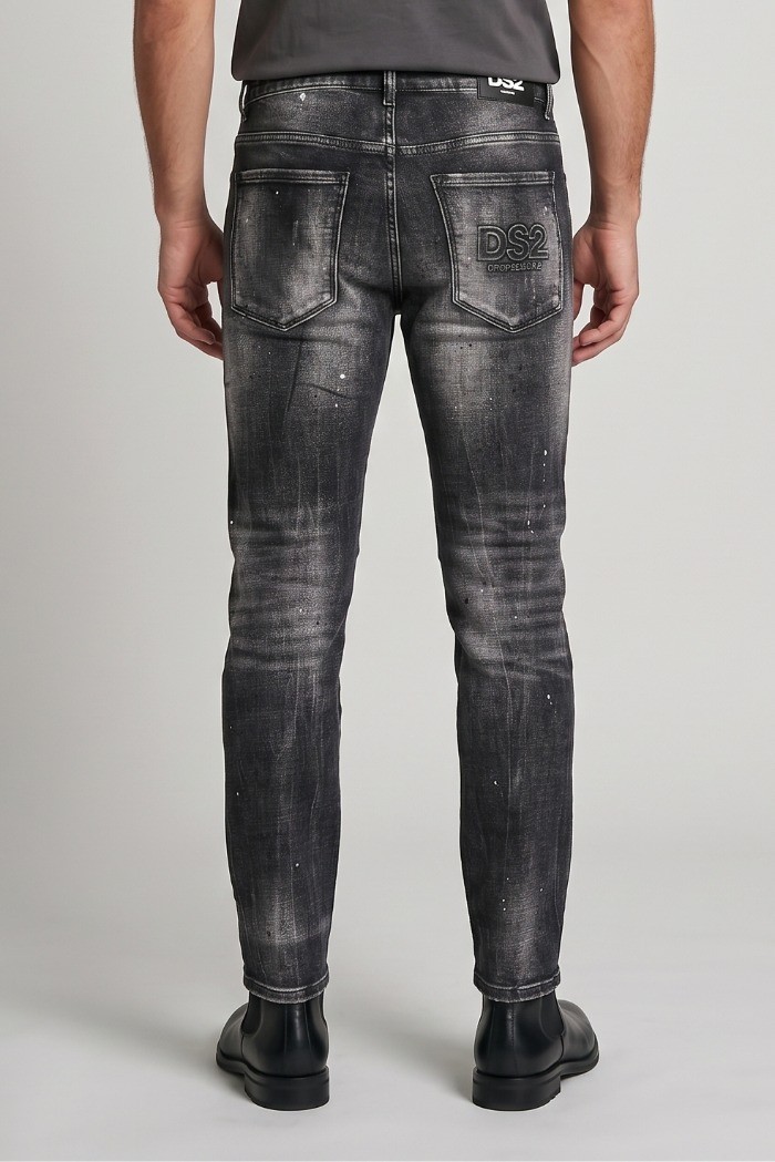 Drop Season 2 jeans in denim con spruzzi e rotture SS26D11 [0162285b]