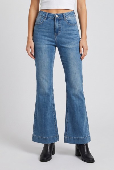 Influencer jeans flare in denim di misto cotone stretch 05P137 — 805219040080064_1