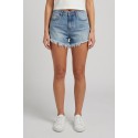 Drop Season 2 shorts in denim con fondo sfrangiato SS26W584 [4bbbc92c]