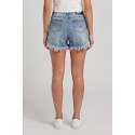 Drop Season 2 shorts in denim con fondo sfrangiato SS26W584 [929d8a21]