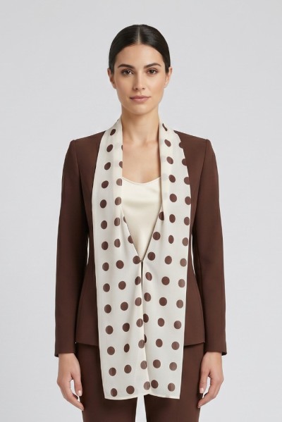 GM by Gai Mattiolo giacca con foulard a pois GM3703 — 805219040079649_1